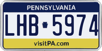 PA license plate LHB5974