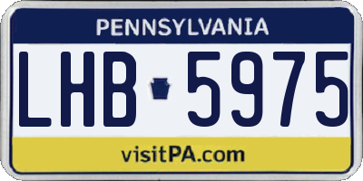 PA license plate LHB5975