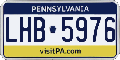 PA license plate LHB5976