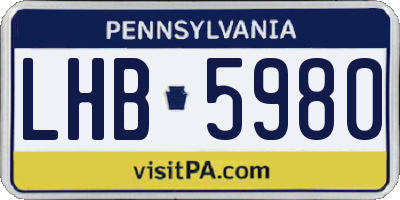 PA license plate LHB5980