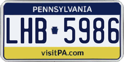 PA license plate LHB5986