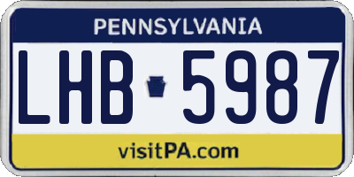 PA license plate LHB5987