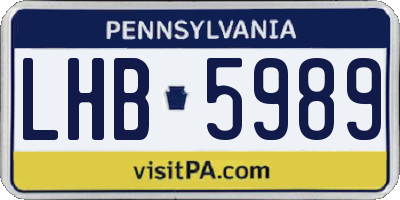 PA license plate LHB5989