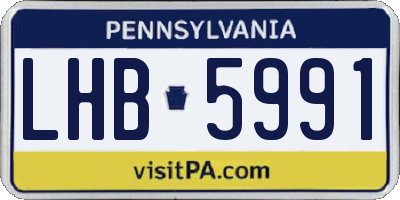 PA license plate LHB5991