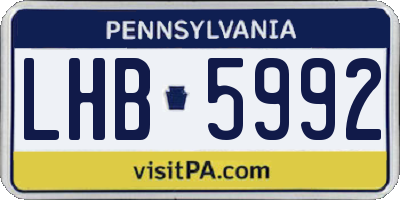 PA license plate LHB5992