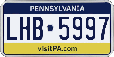 PA license plate LHB5997