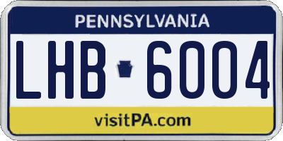 PA license plate LHB6004