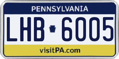 PA license plate LHB6005