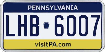 PA license plate LHB6007