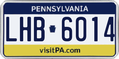 PA license plate LHB6014