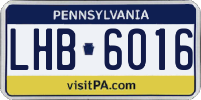 PA license plate LHB6016