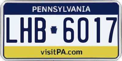 PA license plate LHB6017