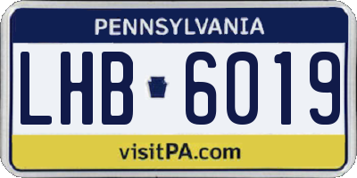 PA license plate LHB6019