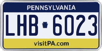 PA license plate LHB6023