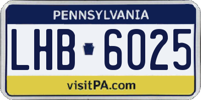 PA license plate LHB6025