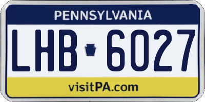 PA license plate LHB6027