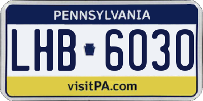 PA license plate LHB6030