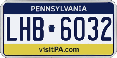 PA license plate LHB6032
