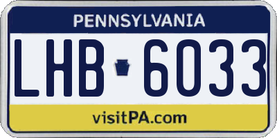 PA license plate LHB6033