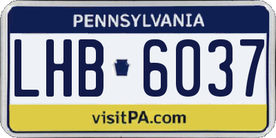 PA license plate LHB6037