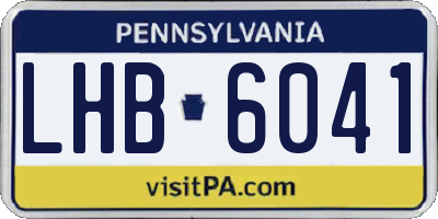 PA license plate LHB6041