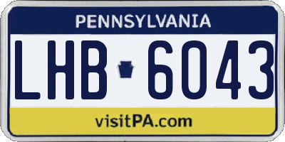 PA license plate LHB6043