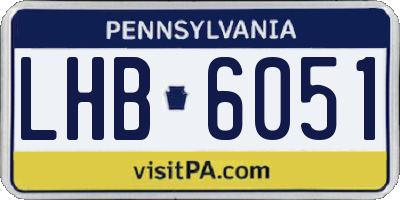 PA license plate LHB6051