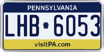 PA license plate LHB6053