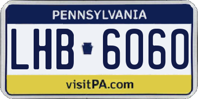 PA license plate LHB6060