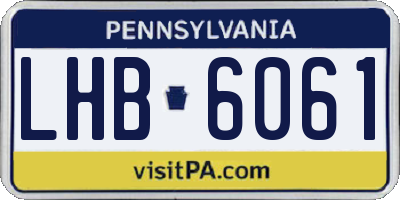 PA license plate LHB6061