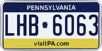 PA license plate LHB6063