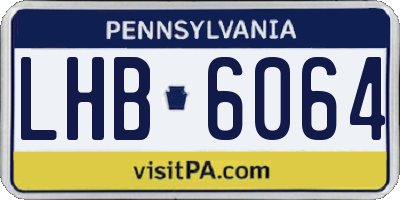 PA license plate LHB6064