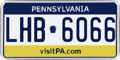 PA license plate LHB6066