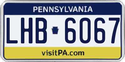 PA license plate LHB6067