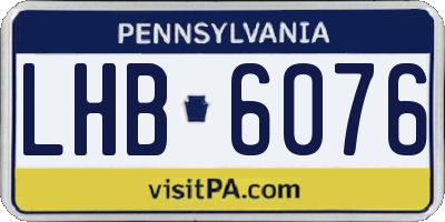 PA license plate LHB6076