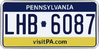 PA license plate LHB6087