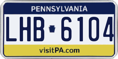 PA license plate LHB6104