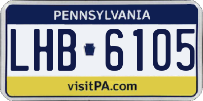 PA license plate LHB6105