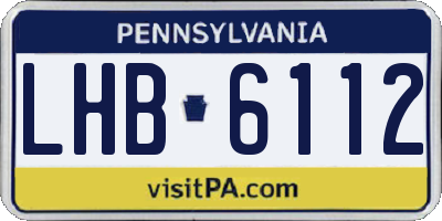 PA license plate LHB6112