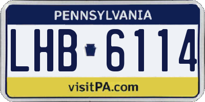 PA license plate LHB6114