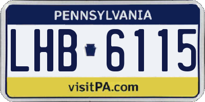 PA license plate LHB6115