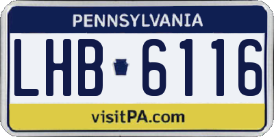 PA license plate LHB6116