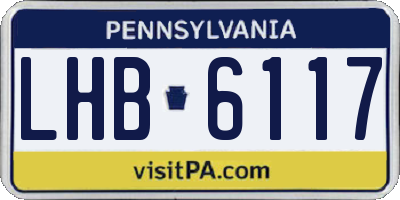 PA license plate LHB6117