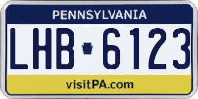 PA license plate LHB6123