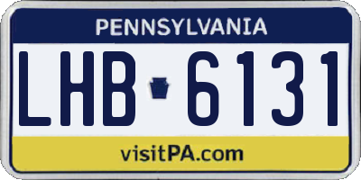 PA license plate LHB6131