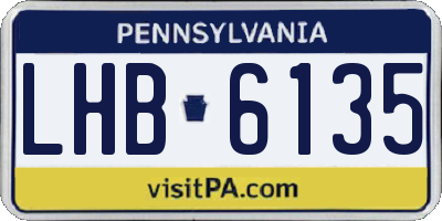 PA license plate LHB6135