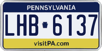 PA license plate LHB6137