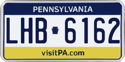 PA license plate LHB6162