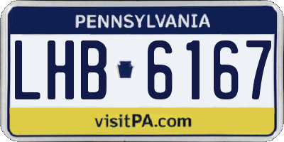 PA license plate LHB6167
