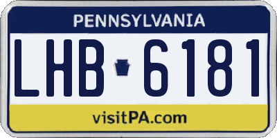 PA license plate LHB6181